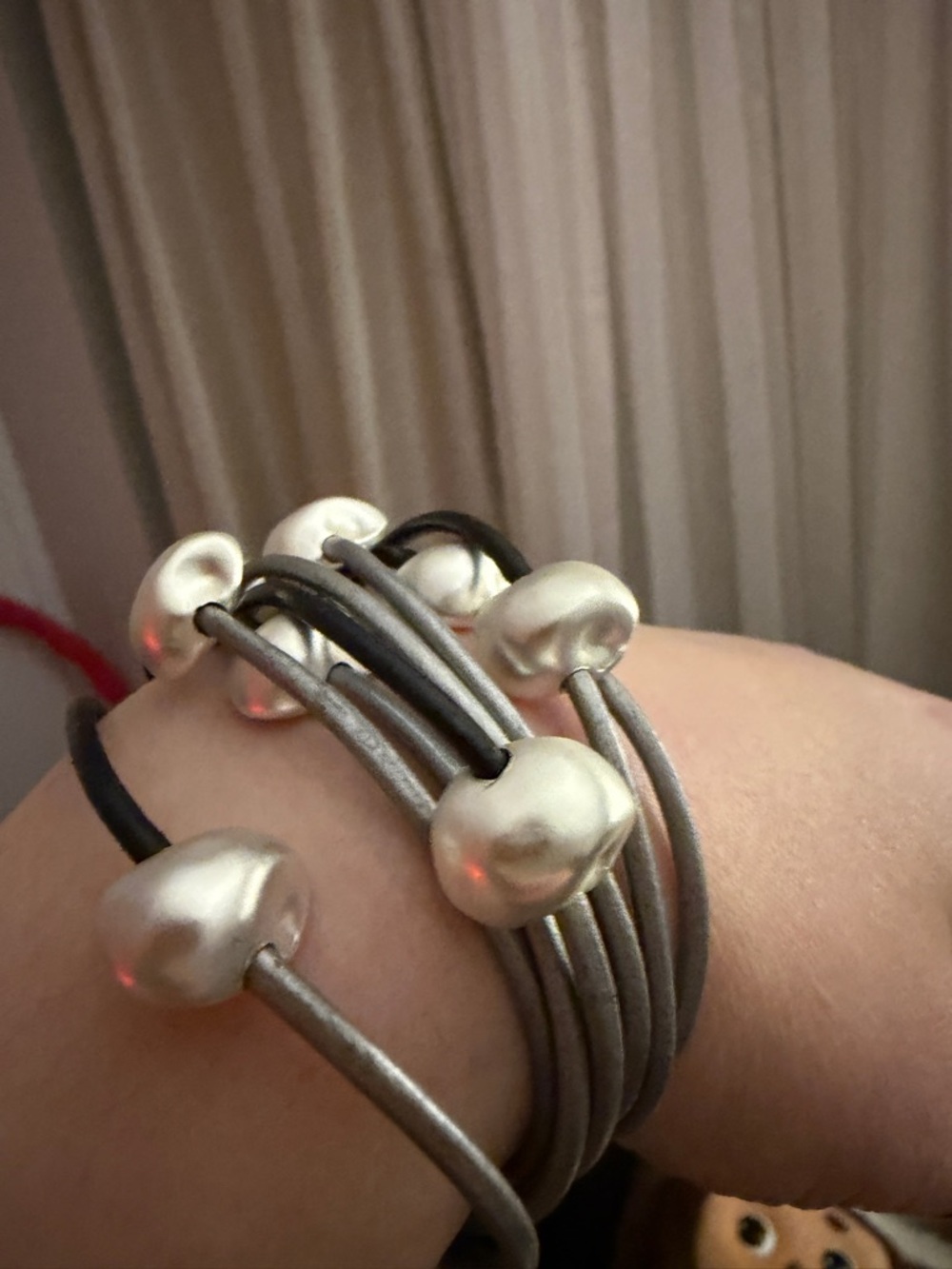 Silver-Tone Multi-Strand Bead Bracelet - Women Jewelry